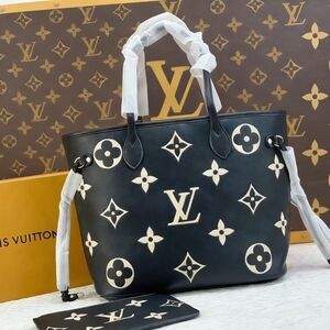 <AUTHENTIC>LV Neverfull Bicolor Empreinte Leather Tote